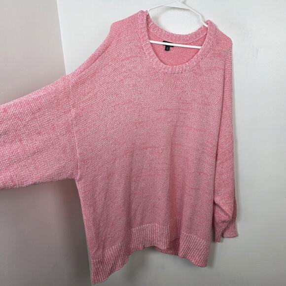 Torrid Bright Pink Pullover Drop Shoulder Comfy Crew Neck Pullover Sweater Sz 6X - Picture 3 of 8